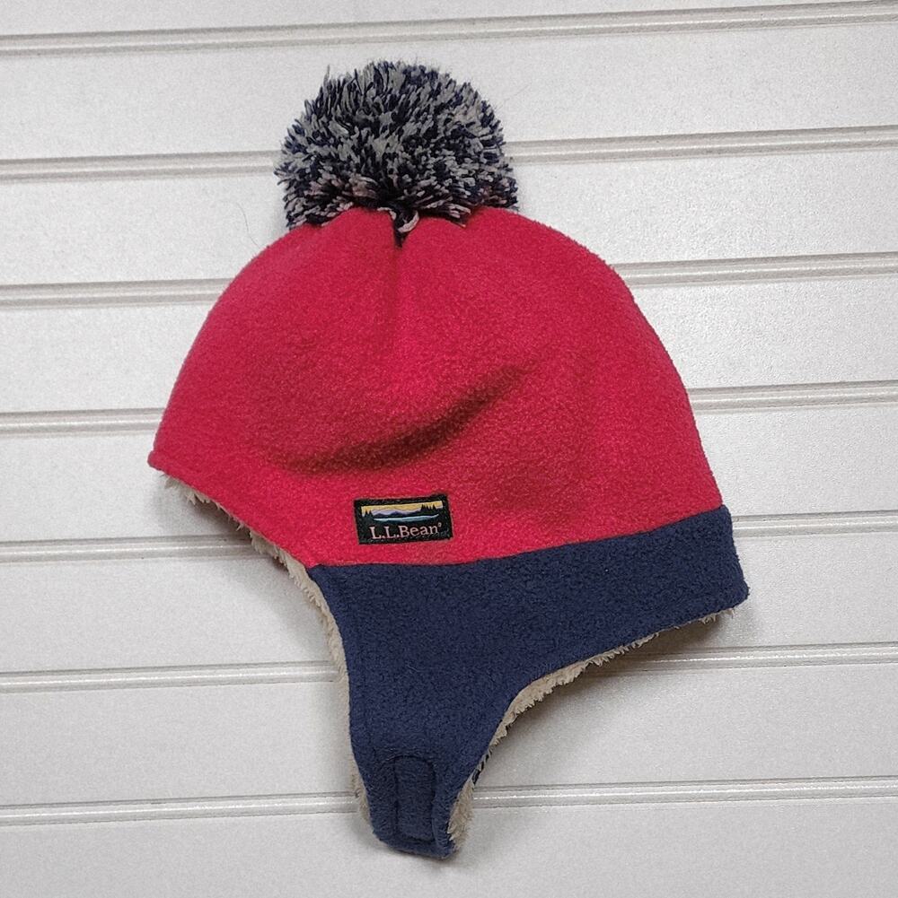 L.L. Bean Infant/Toddler Mountain Classic Fleece Hat Size 12-24 Mths Pink Navy